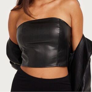 Noisy may Black Strapless Crop Top NWT Size XL